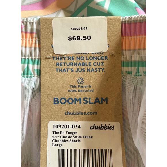 NWT Chubbies The En Fuegos 5.5" Stretch Classic Swim Trunk Large - Picture 3 of 4